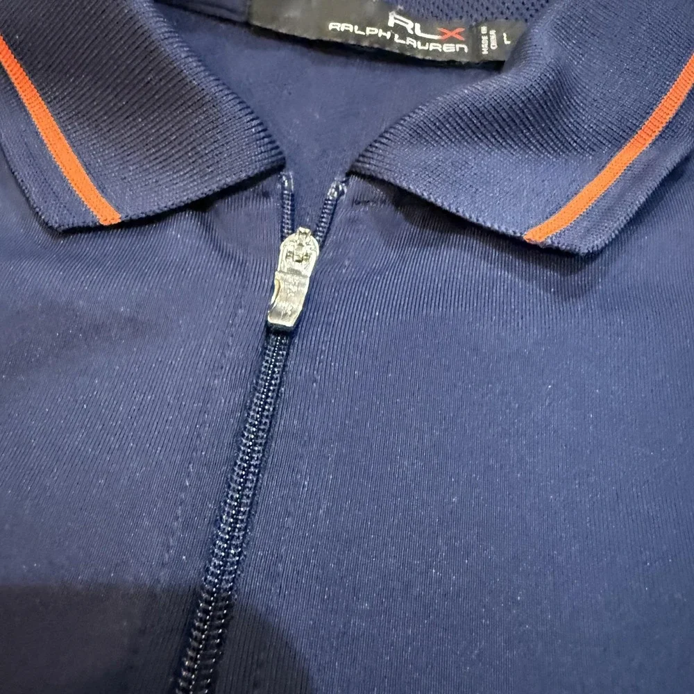RLX Ralph Lauren Polo Shirt Womens Large Navy Golf‎ Half Zip Due Process Stable